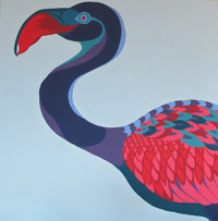 Victoria Garden flamingo painting